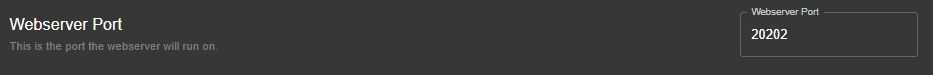 Webserver port option